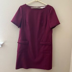EUC Loft maroon shift dress, size 8